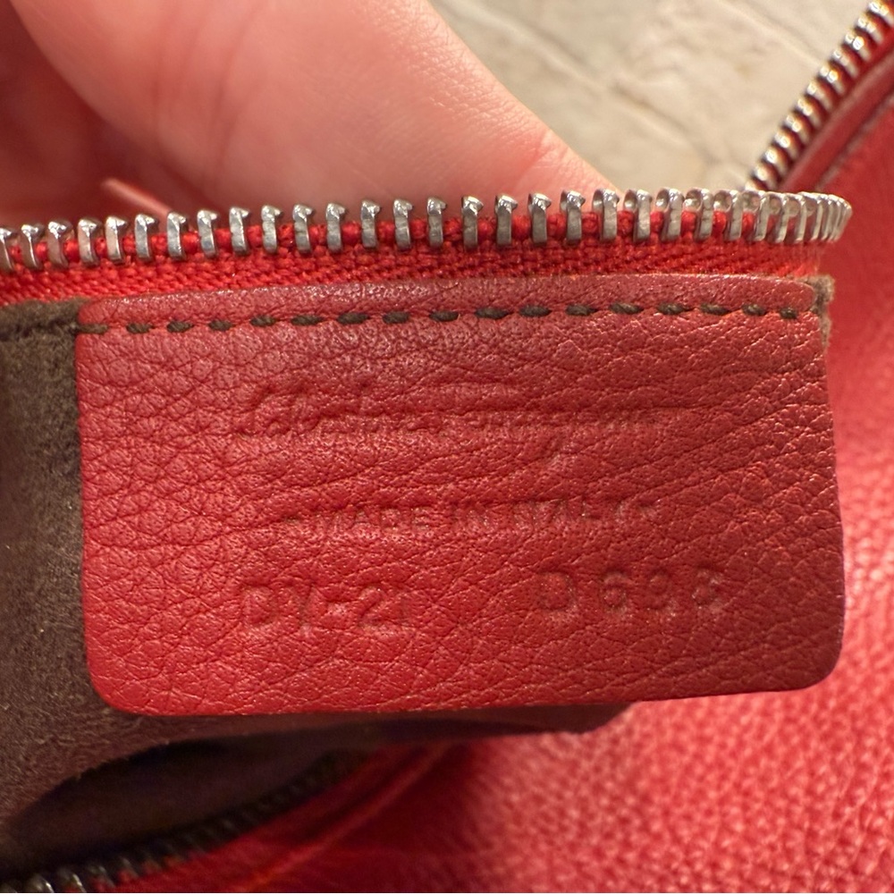 Salvatore Ferragamo EUC Verve Vintage Red Calfskin Leather Satchel - Picture 9 of 13